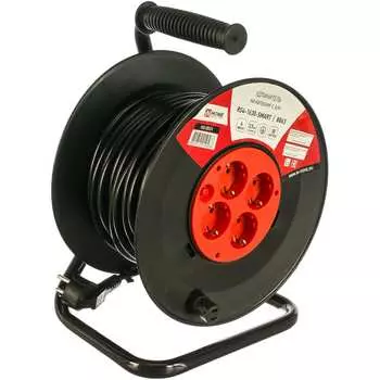 Удлинитель на катушке in home rg4-1630-smart с термозащитой 4-х местный с заземляющим контактом 16а 30м 8863 4690612010588