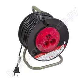 Удлинитель на катушке rexant 50 м 3 розетка 2х1.0 11-7250