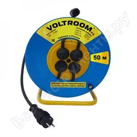 Удлинитель на металлической катушке voltroom кг 2х2,5-50 ip44 16а 220в