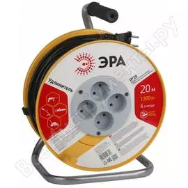 Удлинитель на пластиковой катушке эра rp-4-2x0.75-20m без заземления 20м 4гн 2x0.75мм2 б0017618