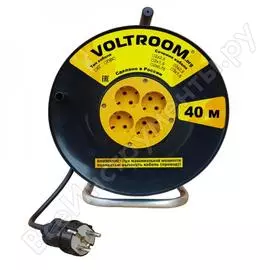 Удлинитель на пластиковой катушке voltroom пвс 3х1,5-40 16а, 220в
