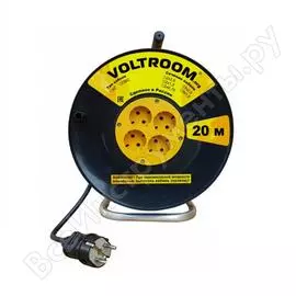 Удлинитель на пластиковой катушке voltroom пвс 3х2,5-20 16а 220в