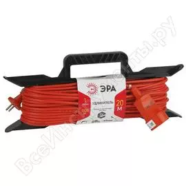 Удлинитель на рамке эра uf-1-2x0.75-20m без заземления 20м 1гн 2х0,75мм2 б0017610