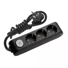 Удлинитель panasonic 3гн х 5м с/з с выключателем черный x-tendia 54941 wlta0435-2bl-res