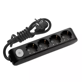 Удлинитель panasonic 4гн х 5м с/з с выключателем черный x-tendia 54704 wlta0445-2bl