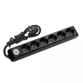 Удлинитель panasonic 6гн х 2м с/з с выключателем черный x-tendia 54701 wlta0462-2bl