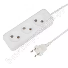Удлинитель rexant 3 гнезда 7 м 2х0.75 белый 11-2207