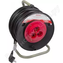 Удлинитель rexant на катушке 30 м, 3 розетки, 2х1.0 11-7230