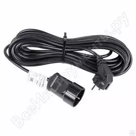 Удлинитель rexant шнур 30м, 1 розетка, 3х0.75, с заземлением, черный 11-4330