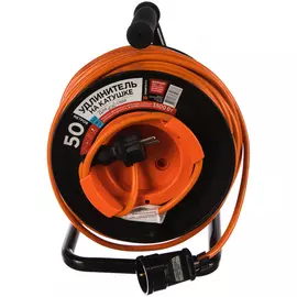 Удлинитель с заземлением на катушке защита про 1 розетка 3х1,5 мм 50м ip44 81951336