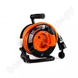 Удлинитель с заземлением на катушке защита про 1 розетка 3х1,5мм 20м ip44 81951334