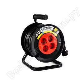 Удлинитель с заземлением на катушке защита про 4 розетки 3х1мм 40м 81951351