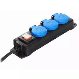 Удлинитель schwabe 3 розетки, 1.5м, влагозащита, кабель h07rn-f 3g1.5 ip44, 230в, 3680вт, 16а 38603as