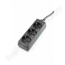 Удлинитель schwabe 3 розетки, 3м, кабель 3х1.5, 250в, 16а, 3500вт, черный 11332as