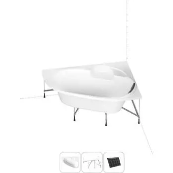 Угловая акриловая ванна Lavinia Boho Bell Pro S1-370215PR