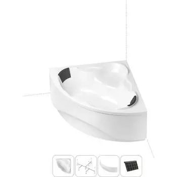 Угловая акриловая ванна Lavinia Boho Elegant S2-3705015P