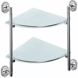 Угловая двухэтажная стеклянная полка Potato