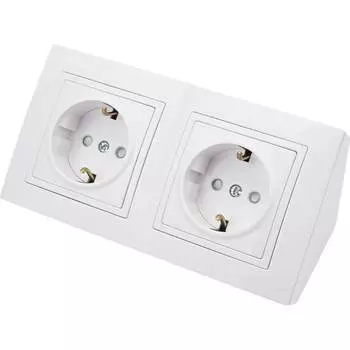 Угловая двухместная розетка BYLECTRICA УЮТ РА16-776