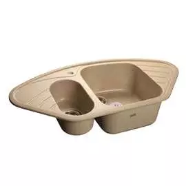 Угловая мраморная кухонная мойка GranFest