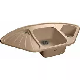 Угловая мраморная кухонная мойка GranFest