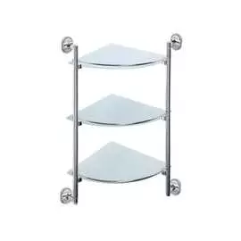 Угловая трехярусная стеклянная полка Potato