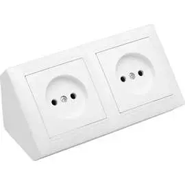 Угловой блок двухместной розетки BYLECTRICA серия СТИЛЬ РА16-751