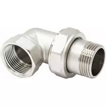 Угловой латунный никелированный соединитель STI