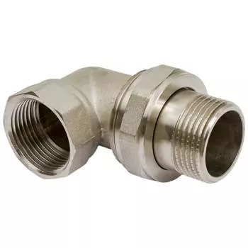 Угловой латунный никелированный соединитель STI