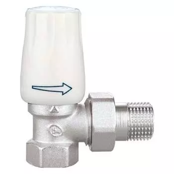 Угловой резьбовой латунный радиаторный кран DOUBLE-LIN LL3009A (3/4")