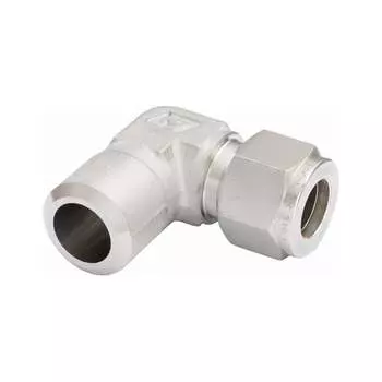 Угловой штуцер под приварку встык из нержавеющей стали к дюймовой трубе o.d. 3/8 - 1/4 Hy-Lok CLW-6-4P