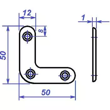 Угольник Левша УГ50-1 У1-5005.Ц