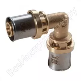 Угольник мп/pe-x giacomini rm122 латунь пресс, дн 16х90гр rm122y003 027-6570