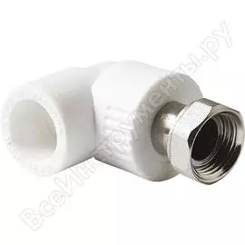 Угольник pro aqua pp-r с накидной гайкой, белый шк 25-1 pa29215b