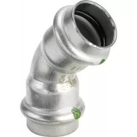 Угол viega вв 45 sanpress inox, с sc-contur, нержавеющая сталь, 15 мм 435776