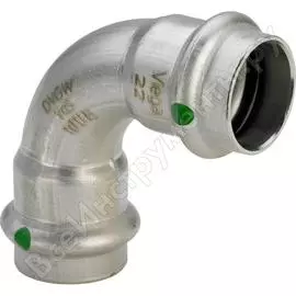 Угол viega вв 90 sanpress inox, с sc-contur, нержавеющая сталь, 42 мм 435684