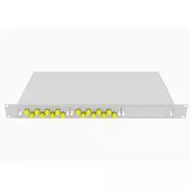 Укомплектованный многомодовый стоечный оптический кросс TopLan КРС-Top-1U-16ST/U-OM2-GY