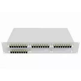 Укомплектованный многомодовый стоечный оптический кросс TopLan КРС-Top-2U-32SC/U-OM2-GY