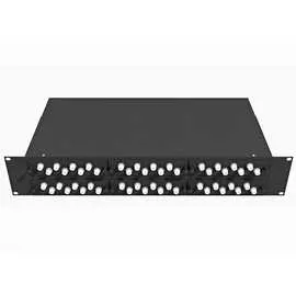 Укомплектованный многомодовый стоечный оптический кросс TopLan КРС-Top-2U-48FC/U-OM2-BK