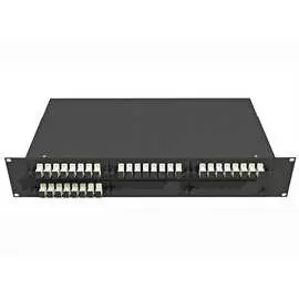 Укомплектованный многомодовый стоечный оптический кросс TopLan КРС-Top-2U-32SC/U-OM2-BK