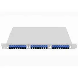 Укомплектованный одномодовый стоечный оптический кросс TopLan КРС-Top-1U-24SC/U-OS2-GY