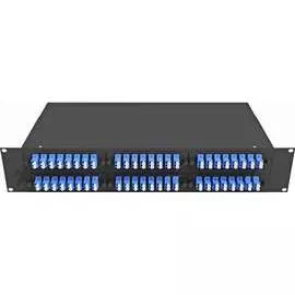 Укомплектованный одномодовый стоечный оптический кросс TopLan КРС-Top-2U-96LC/U-OS2-BK