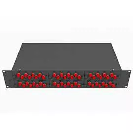 Укомплектованный одномодовый стоечный оптический кросс TopLan КРС-Top-2U-48FC/U-OS2-BK
