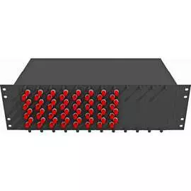 Укомплектованный одномодовый стоечный оптический кросс TopLan КРС-Top-3U-64ST/U-OS2-BK