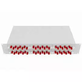Укомплектованный одномодовый стоечный оптический кросс TopLan КРС-Top-2U-48ST/U-OS2-GY