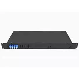 Укомплектованный стоечный выдвижной оптический кросс TopLan КРСв-Top-1U-08LC/U-OS2-BK