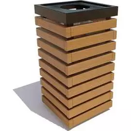 Уличная урна 7 скамеек Аллея 67062/АЛЛ/9005/С_ДУБ