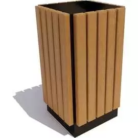 Уличная урна 7 скамеек Вертикаль 67023/ВЕРТ/9005/С_ДУБ