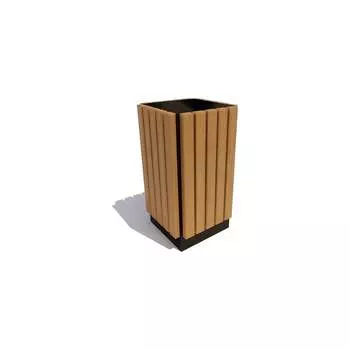 Уличная урна 7 скамеек Вертикаль 67023/ВЕРТ/9005/Л_ДУБ