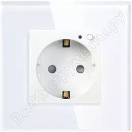 Умная розетка hiper wifi 2.4 ггц, 100-250 в, 16 а, 3.8 квт, евро shuko, 1 модуль, белая hdy-ow01