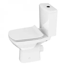 Унитаз-компакт cersanit carina безободковый, горизонтальный выпуск, 2 режима, сиденье dp slim, soft close, clip up 451394